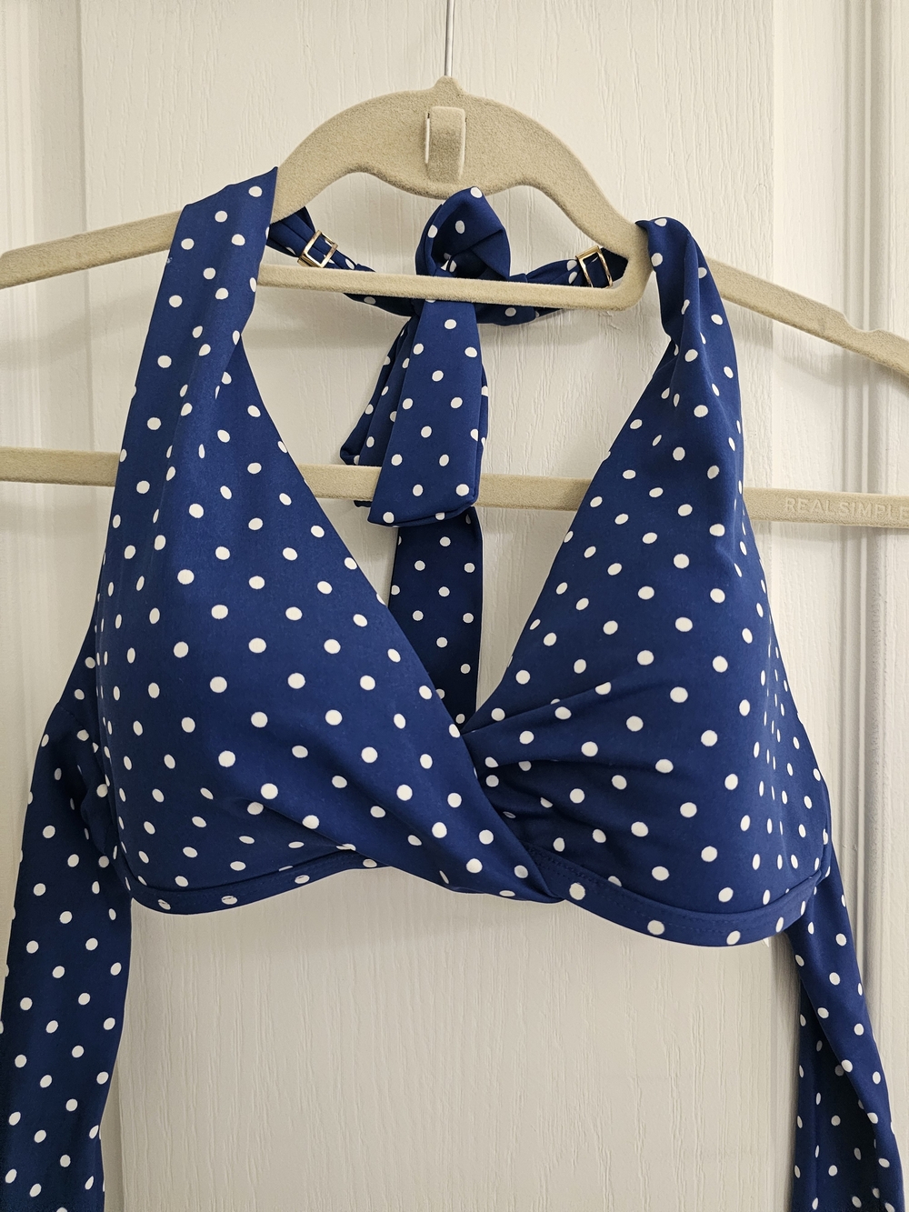 Ralph Lauren Blue Polka Dot Halter Bodysuit